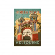 Postcard - Luna Park, St Kilda Beach Postcard - Luna Park, St Kilda Beach